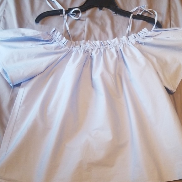 Baby Blue Bardot Top - Picture 1 of 4